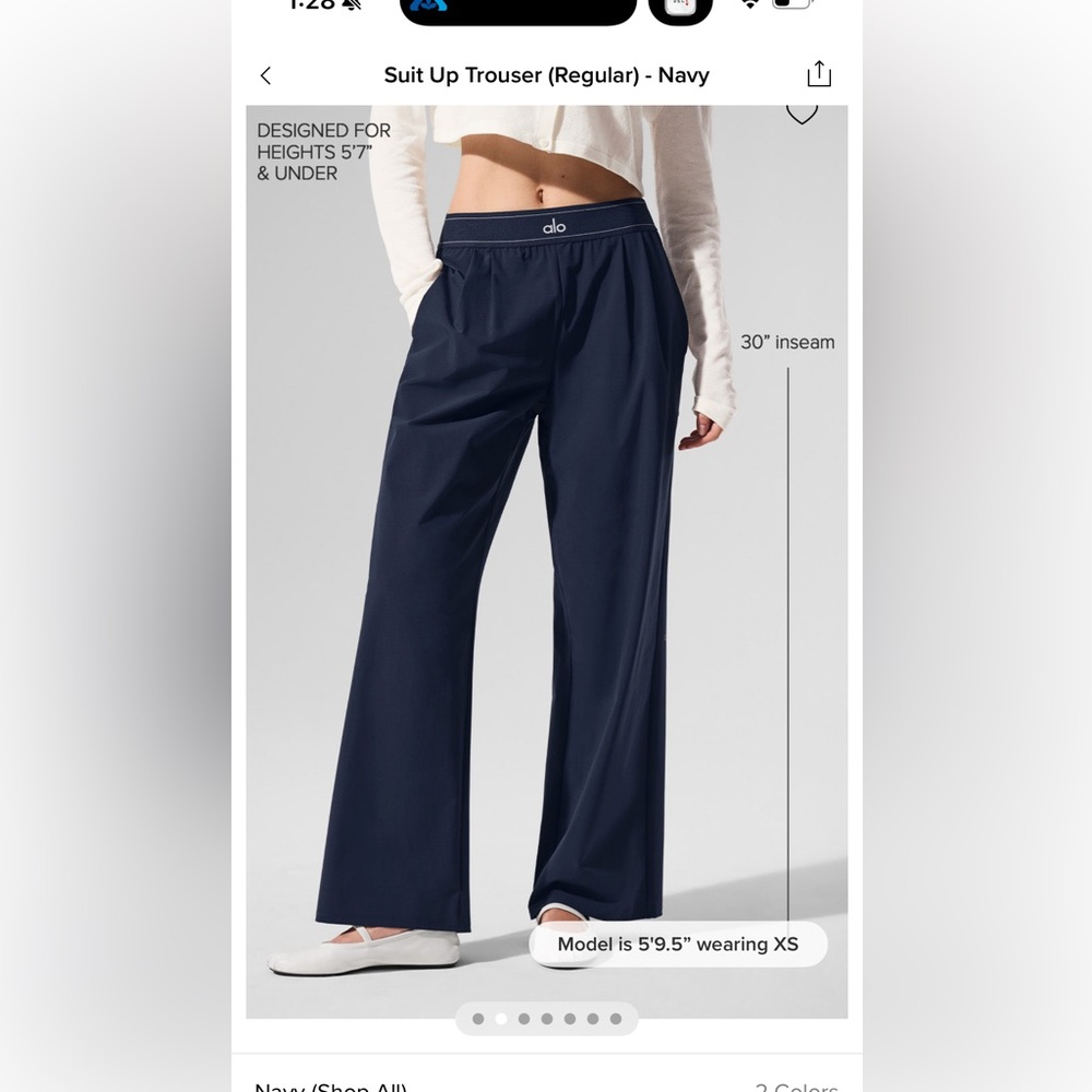 ALO Yoga Suit Up Trouser XS regular length